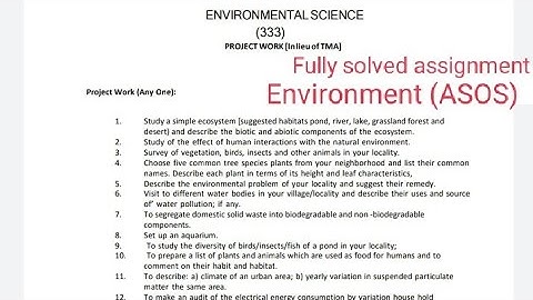 Environment assignment 2022// Assam State open School (ASOS)//Assamese medium// @letslearnNgrow