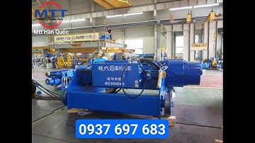 Palang cáp dầm đôi 40 tấn Hyundai - Cáp dẹt cầu trục - Máng ray C cầu trục - Ray điện Hàn Quốc