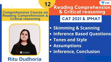 Comprehensive Course on Reading Comprehension & Critical reasoning - Lesson 12 l Ritu Dudhoria