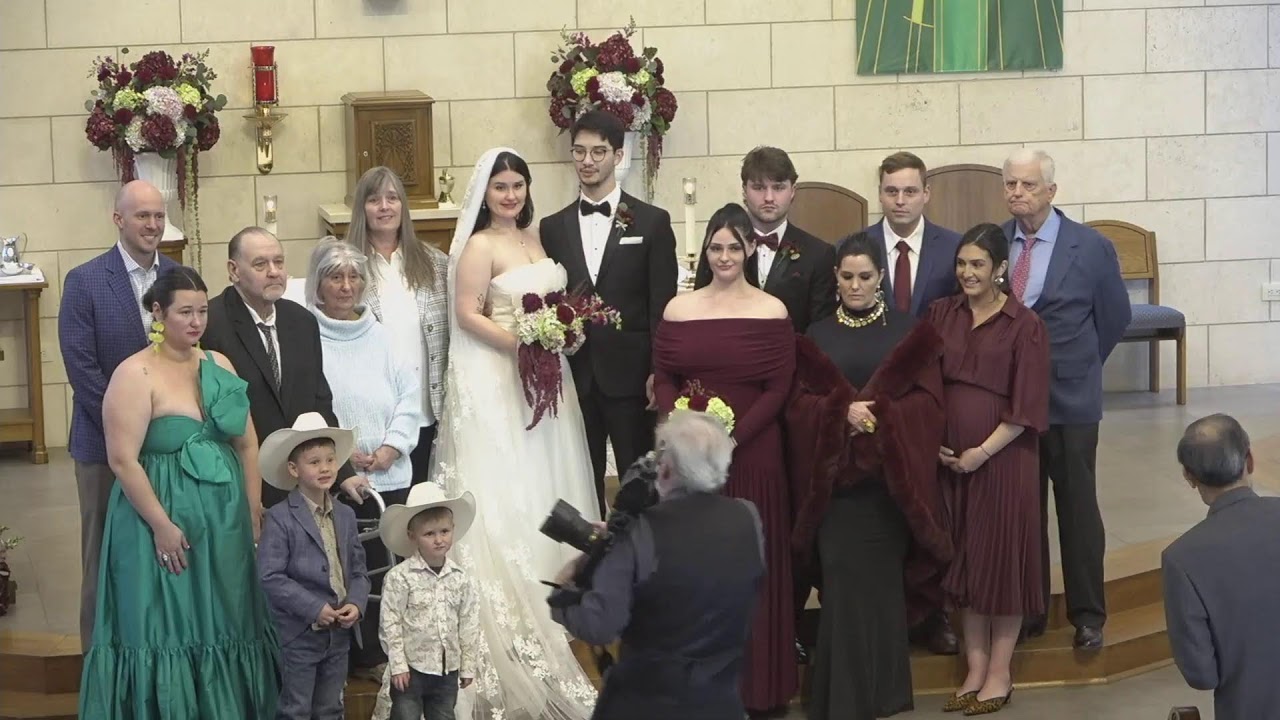 Wedding Hallie Thomas & Joey Urso,  St. Vincent de Paul Church. Houston, TX.  3:30pm  1/31/26