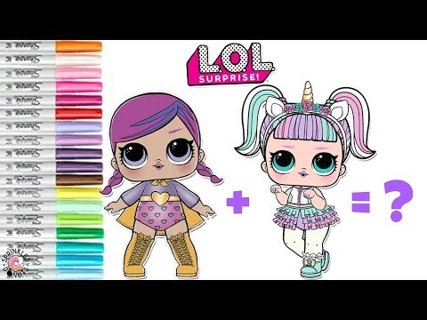 LOL Surprise Coloring Book Mash UP Unicorn And Super BB Become Super Unicorn