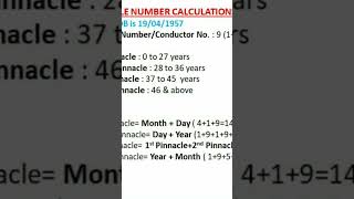 Pinnacle number in Loshu Grid. How to calculate pinnacle number which also plays an important role.