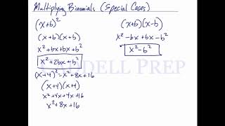 Multiplying Binomials (Special Cases)