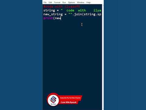 Removing all whitespace from a string in python - YouTube