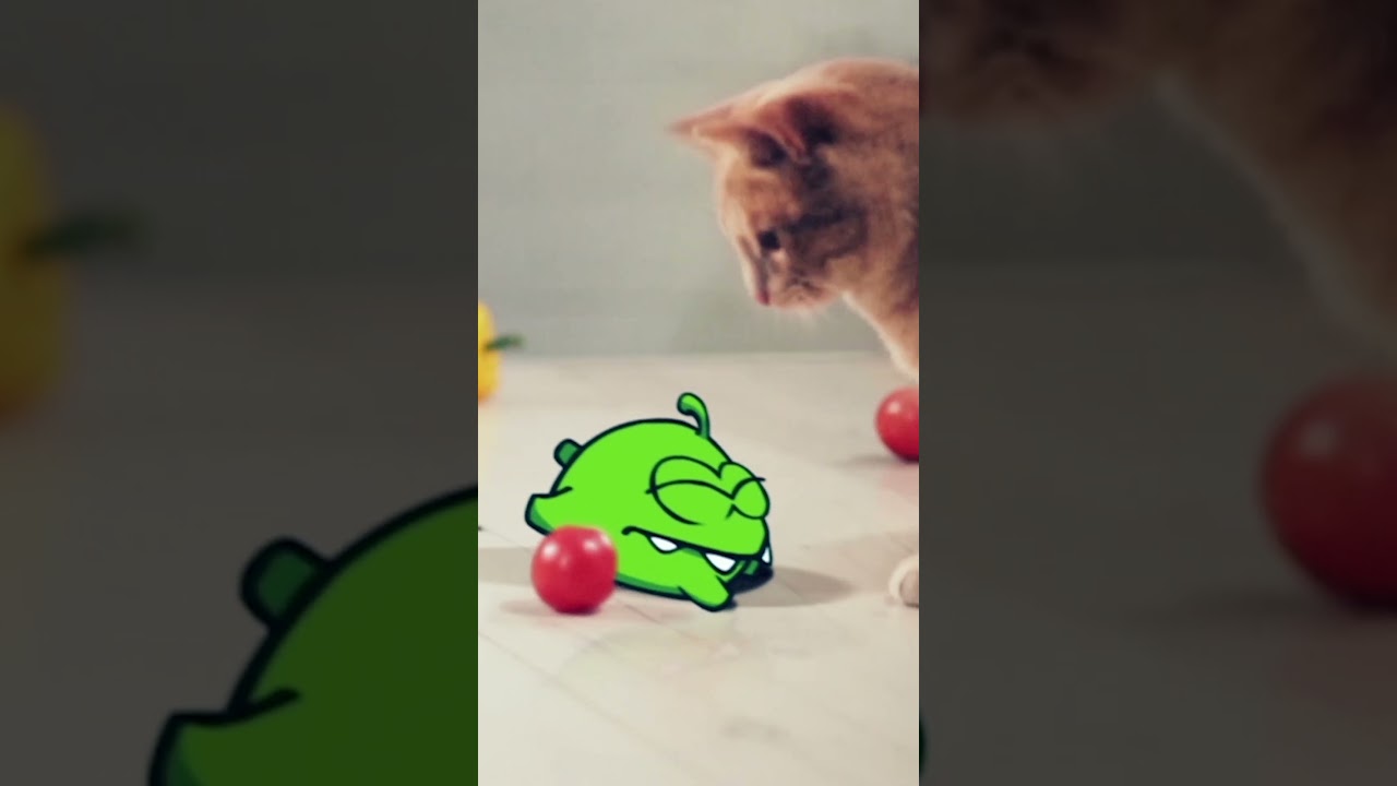 Om Nom Hat Angst Vor Der Katze 🐱 Lustiger Kinder-Cartoon Voller Spannung 
