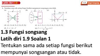 Latih diri 1.9 Soalan 1 | 1.3  Fungsi Songsang | Bab 1 Fungsi Matematik Tambahan Tingkatan 4