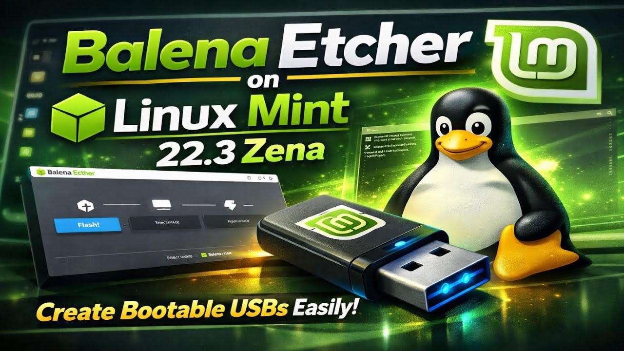 Я установил BalenaEtcher на Linux Mint 22.3 Zena — Создание загрузочных USB-накопителей (.deb Ins...