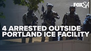At least 4 arrested by federal officers outside Portland's ICE facility as tensions flare