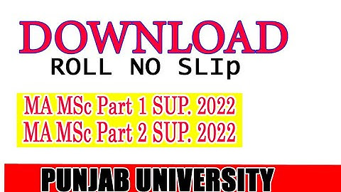 MA MSc part 1 & part 2 roll No slip supplimentry examination 2022 | supply exams roll No slip | PU