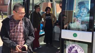 Navya driverless shuttle public demo at UW Madison April 2018