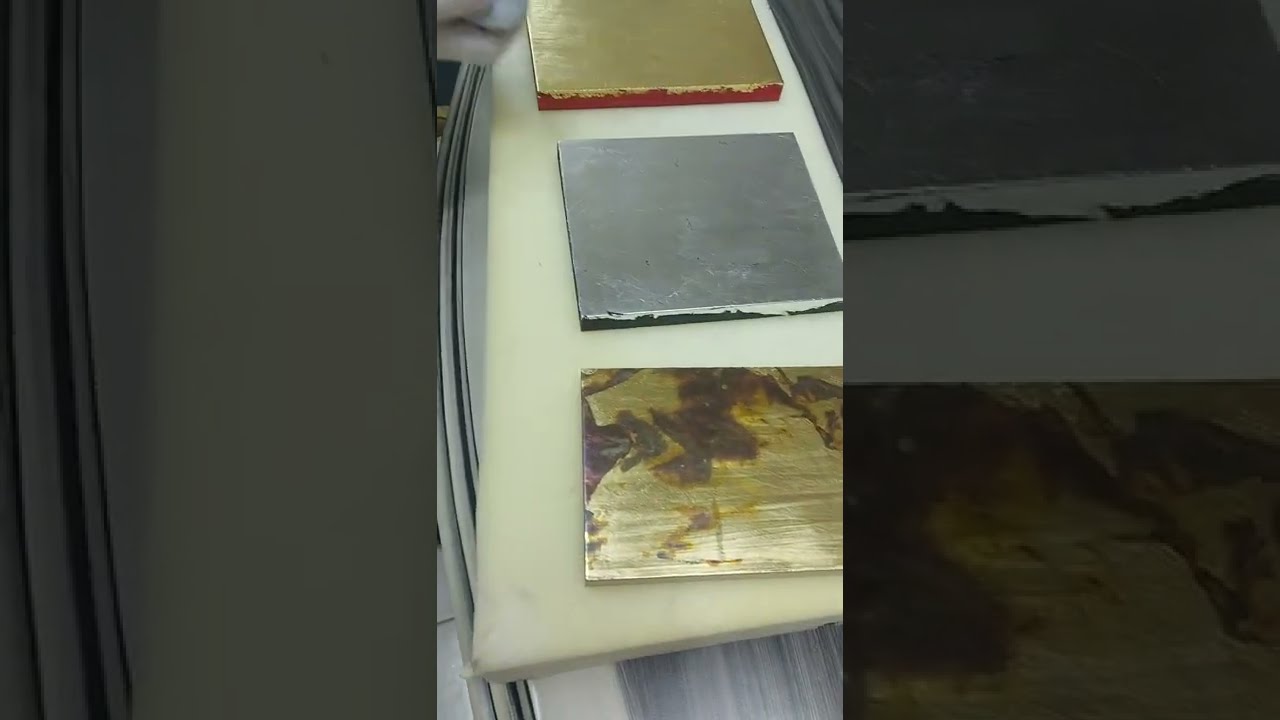 ورق ذهب محروق  وطريقه تجريح  ورق الفضه والذهبي  Paste fire gold paper and antique silver paper