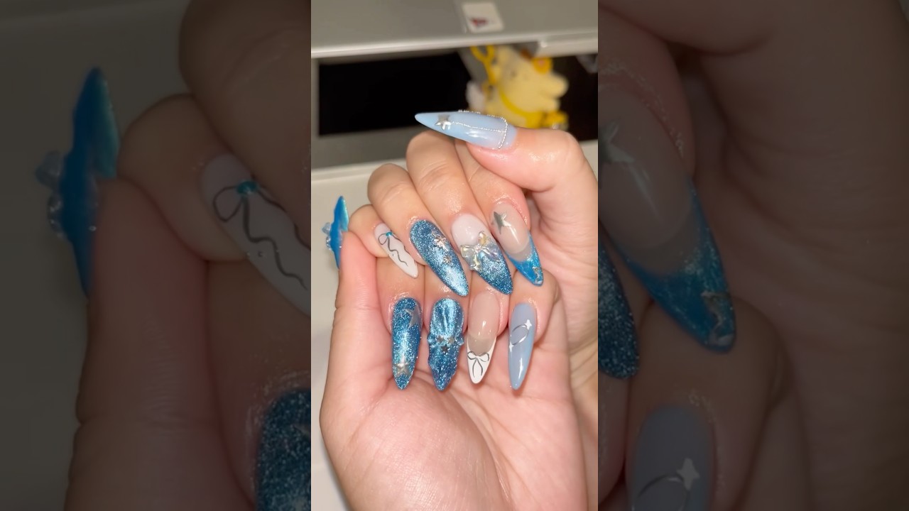 blue star nails💫watch full vid😏