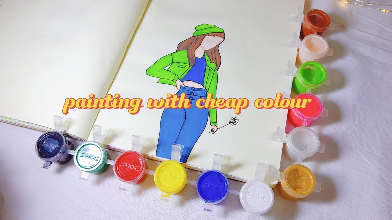 Painting with CHEAPEST colour DOMS Tempera colours Painting
