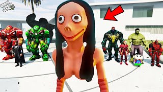 GTA 5 : SHINCHAN & Avengers Attacked Dangerous Scary Momo Ghost & Hulk in GTA 5 ! | Techerz