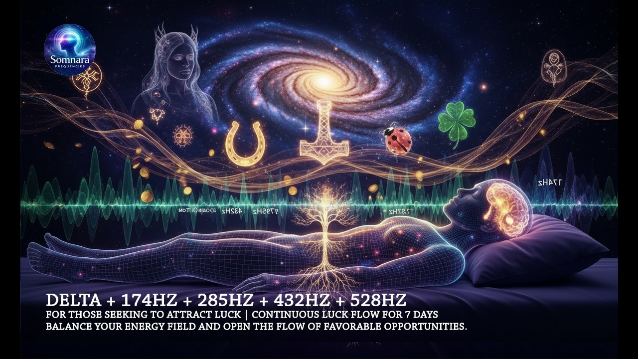 Delta + 174Hz + 285Hz + 432Hz + 528Hz | Attract Luck | 7 Days Flow | Healing Frequencies