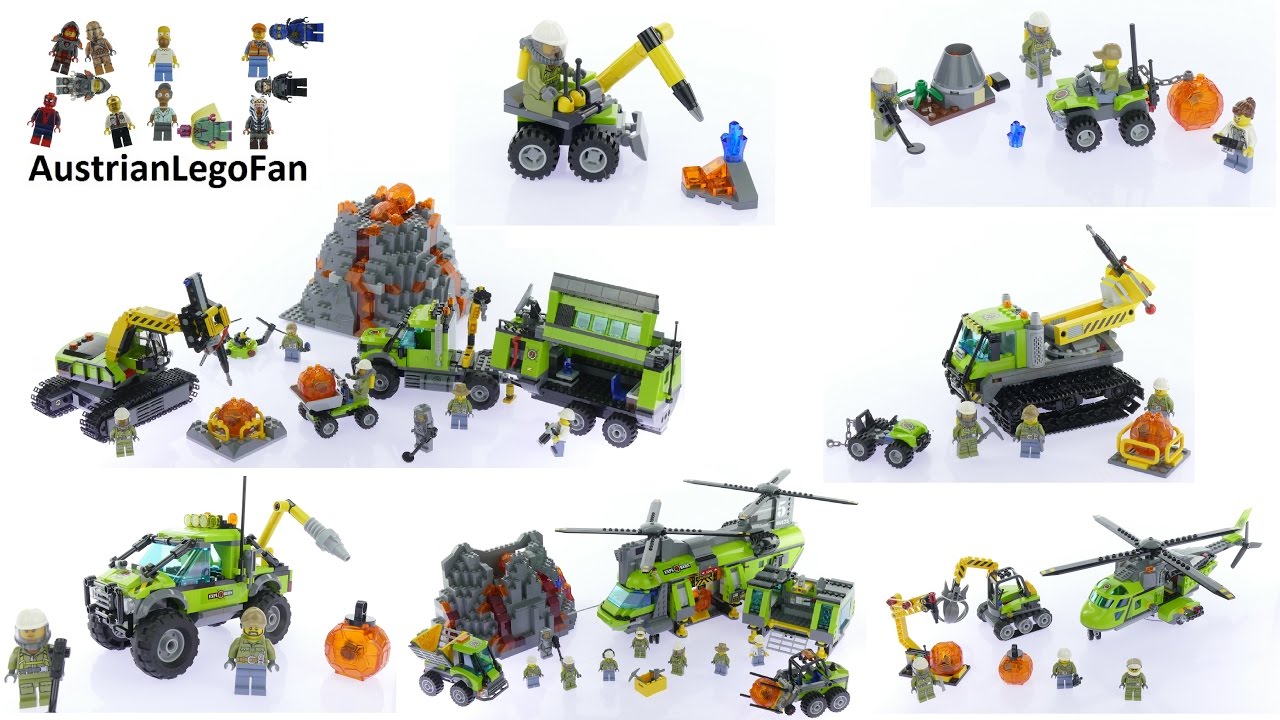 All Lego City Volcano Sets - Lego Build Review - YouTube