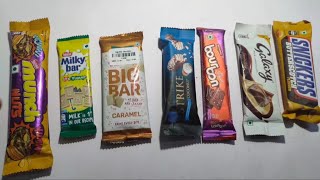 Munch nuts vs Milkybar vs Big bar vs Strike vs Bour bon vs Galaxy vs Snickers