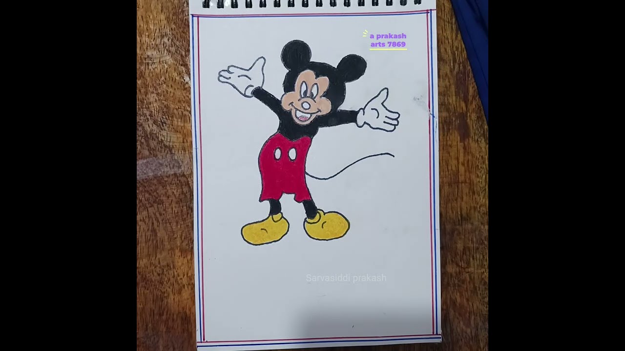 How to draw mickey mouse  #mickeymouse  @prakasharts7869 