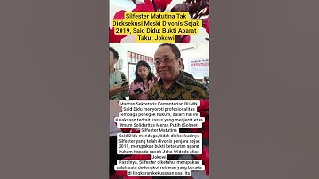 Silfester Matutina Tak Dieksekusi Meski Divonis Sejak 2019, Said Didu: Bukti Aparat Takut Jokowi