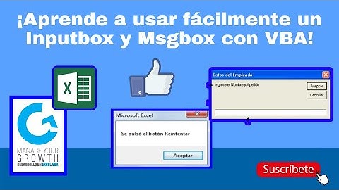 ✌️¡Aprende a usar fácilmente un InputBox y MsgBox con VBA!💥| Manage Your  Growth