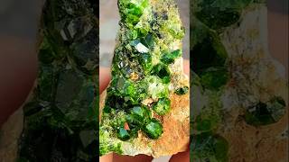 Rare Green Demantoid Garnet Clusters – Nature’s Sparkling Emerald Fire! ✨ #feedshorts #viralvideo