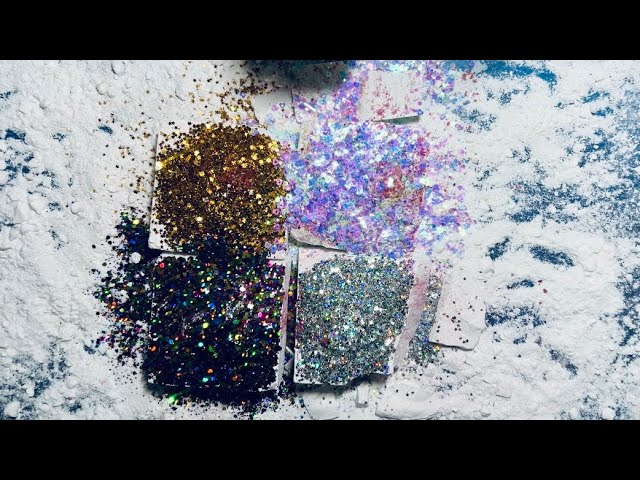 Glitter & Mica Topped Fresh Blocks | ASMR |