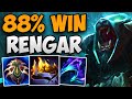 88 win rate rengar dominating s14  challenger rengar jungle gameplay  patch 141 s13