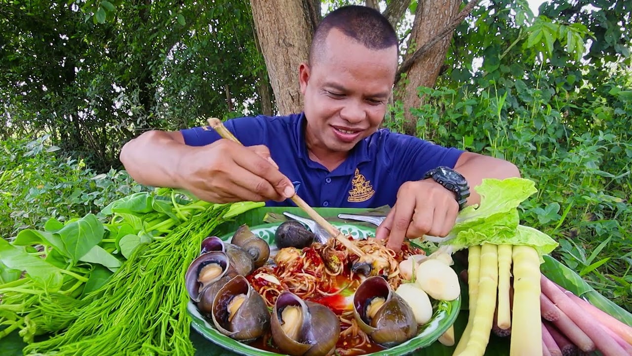 #หอยโข่ง#หอยปัง#ต้มหอยโข่งนาใหญ่แกล้มตำหมากหุ่งเผ้ดๆ