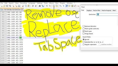 replace tab space by a symbol or a new line