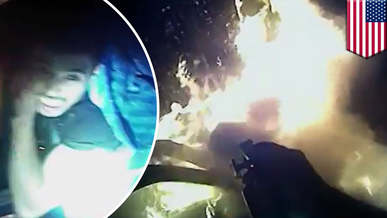 Police officer saves man from burning car about to explode in Athens ...