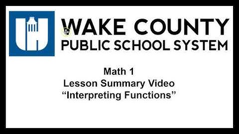 Math 1 Unit 3 Lesson 6 Interpreting Functions Summary Video