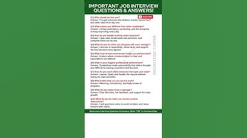 10 Most Important Job Interview Questions and Answers