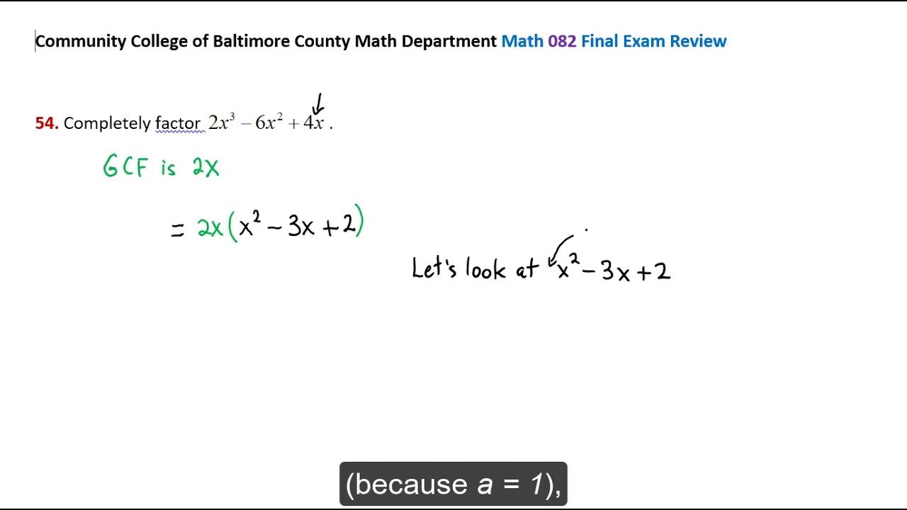 CCBC Math 082 Final Exam Review Problem 54 - YouTube