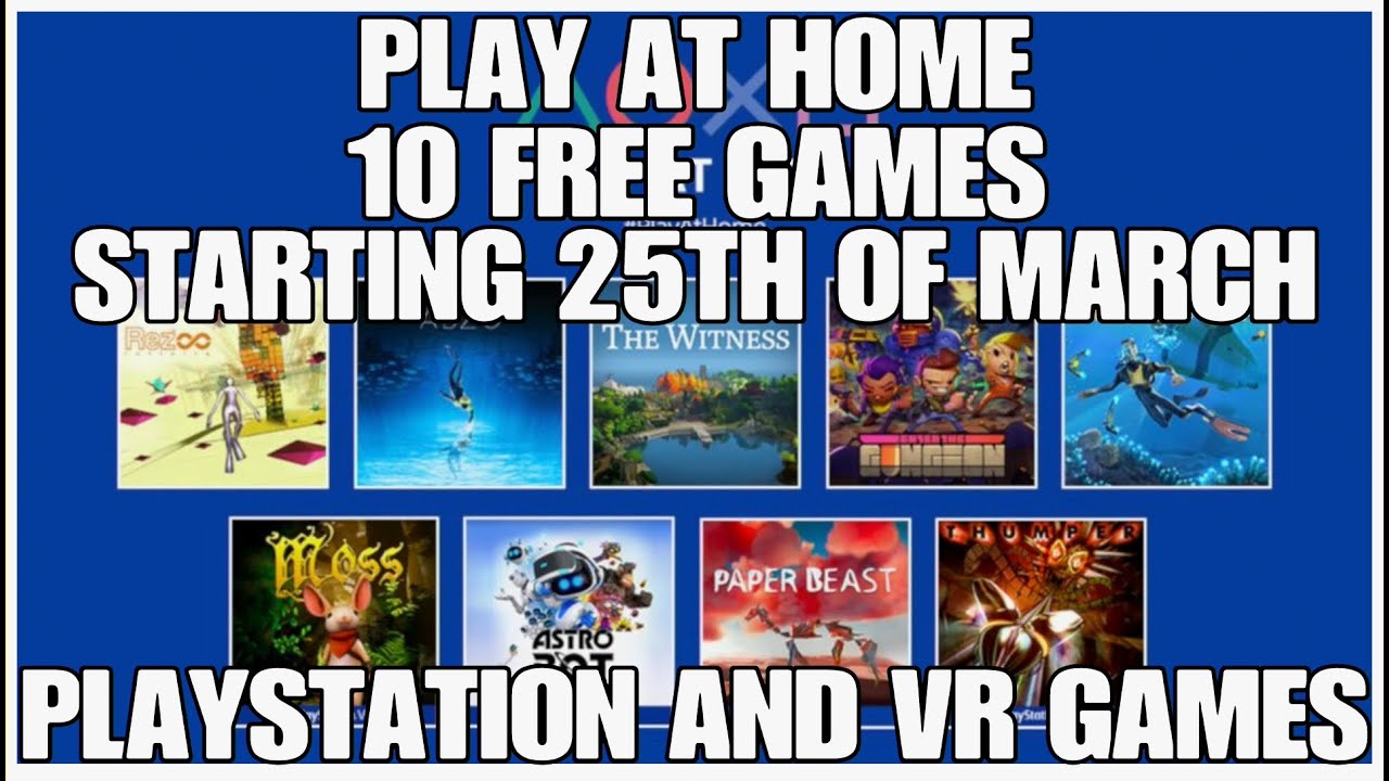 10 free games for Playstation with Play at Home program
