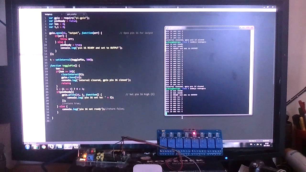 My Raspberry PI controling relayboard
