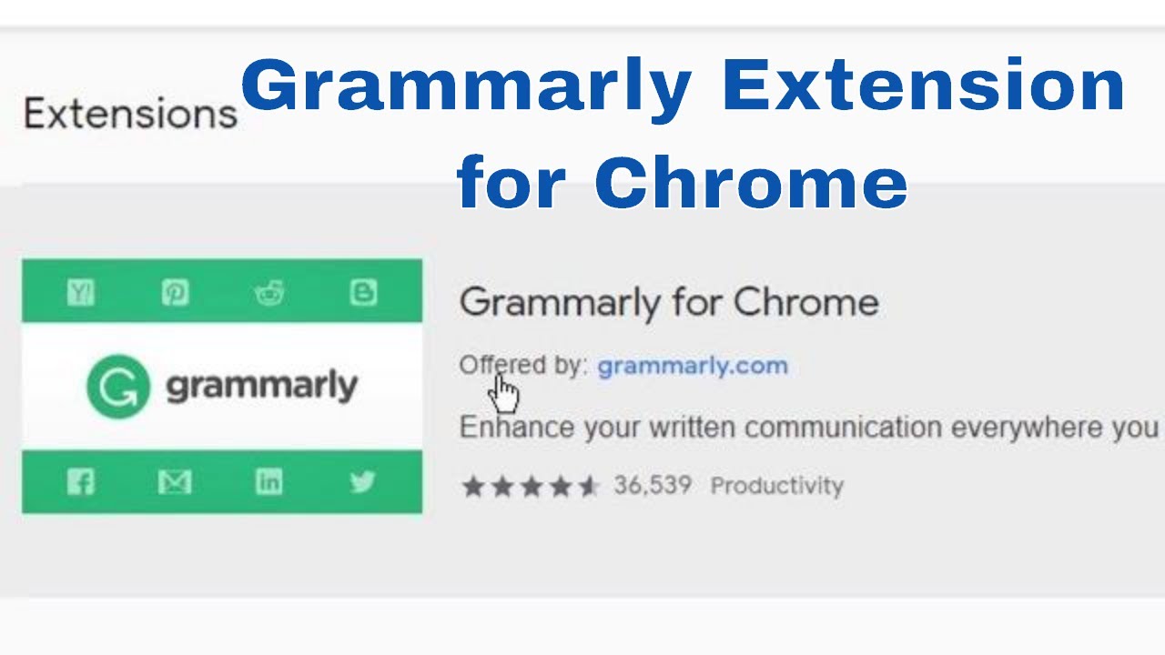Grammarly extension for chrome YouTube