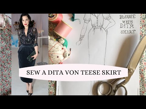 SEW a Dita Von Teese Skirt ~ Pattern drafting & sewing a Dita Von Teese style retro pencil skirt
