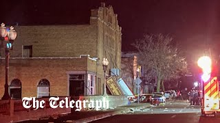 video: US tornadoes: One dead and dozens injured after roof collapses during concert