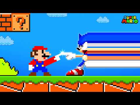 Super Mario Bros. But Everything Becomes Infinitely Long Wherever Mario Goes!