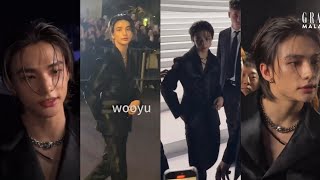 240224 Hyunjin at the Versace Show in Milan (vids and pics)