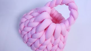 DIY 자이언트얀 가방 /봉재선 안보이는 꿀팁/30분 완성 만두백/ Crochet bag/ Giant yarn hand knitting bag