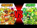 Team orange vs green battlez  who will win  pvz 2 team plant vs team plant