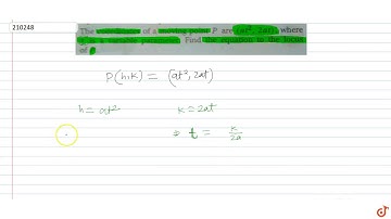 The coordinates of a moving point P are `(at^2, 2at)`, whereis a variable parameter. Find the