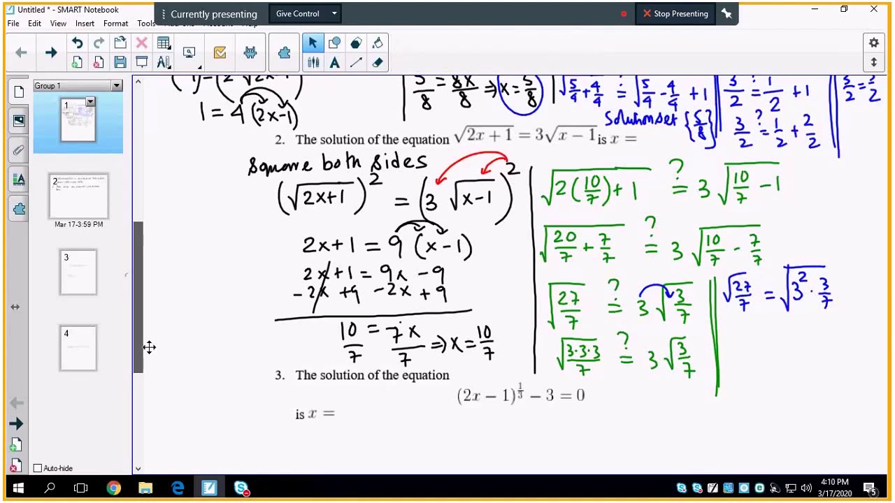 Math 1111 Other Algebraic Equations - YouTube