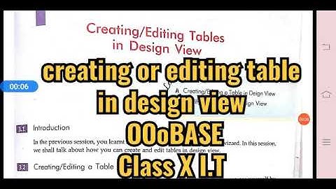 creating or editing table in design view  OOoBASE Class X I.T