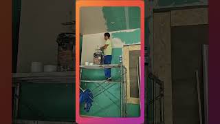 Wall Plastering Process #WallPlastering #ConstructionWork #HomeImprovement #Masonry #SatisfyingWork