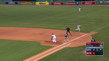 MIN@BOS: Buxton singles on a bunt, scores Suzuki