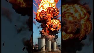 🔥 Massive Chemical Tank Explosion - AI Simulation! 💥🏭