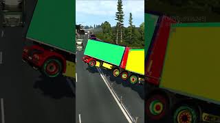 TMP idiots on the road 1🆘️ #tmp #ets2 #idiotsontheroad #shorts #truckersmp #funny #crash