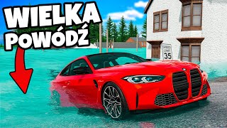 ❄️ UCIECZKA Z RUCHEM DROGOWYM OD POWODZI!? | BeamNG Drive screenshot 1